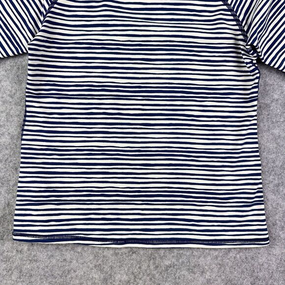 Garnet Hill Swim Shirt Top Kids Size 8 Blue Striped Rash Guard Long Sleeve Beach - Picture 4 of 14